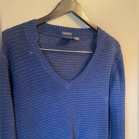 Armani Exchange 100% Linen Ribbed V Neck Sweater - Picture 4 of 9